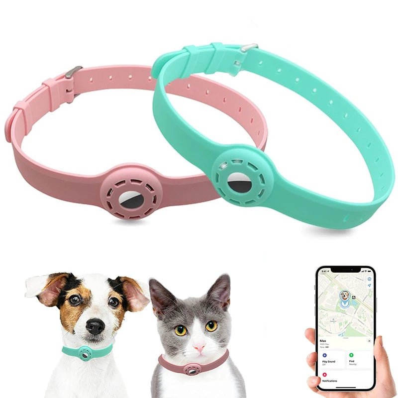 Collier Ajustable en Silicone avec Support AirTag – Sécurité & Localisation pour Chats