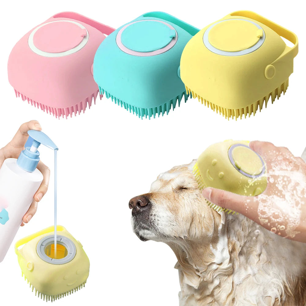 Brosse Douce en Silicone 2-en-1 pour Chiens & Chats