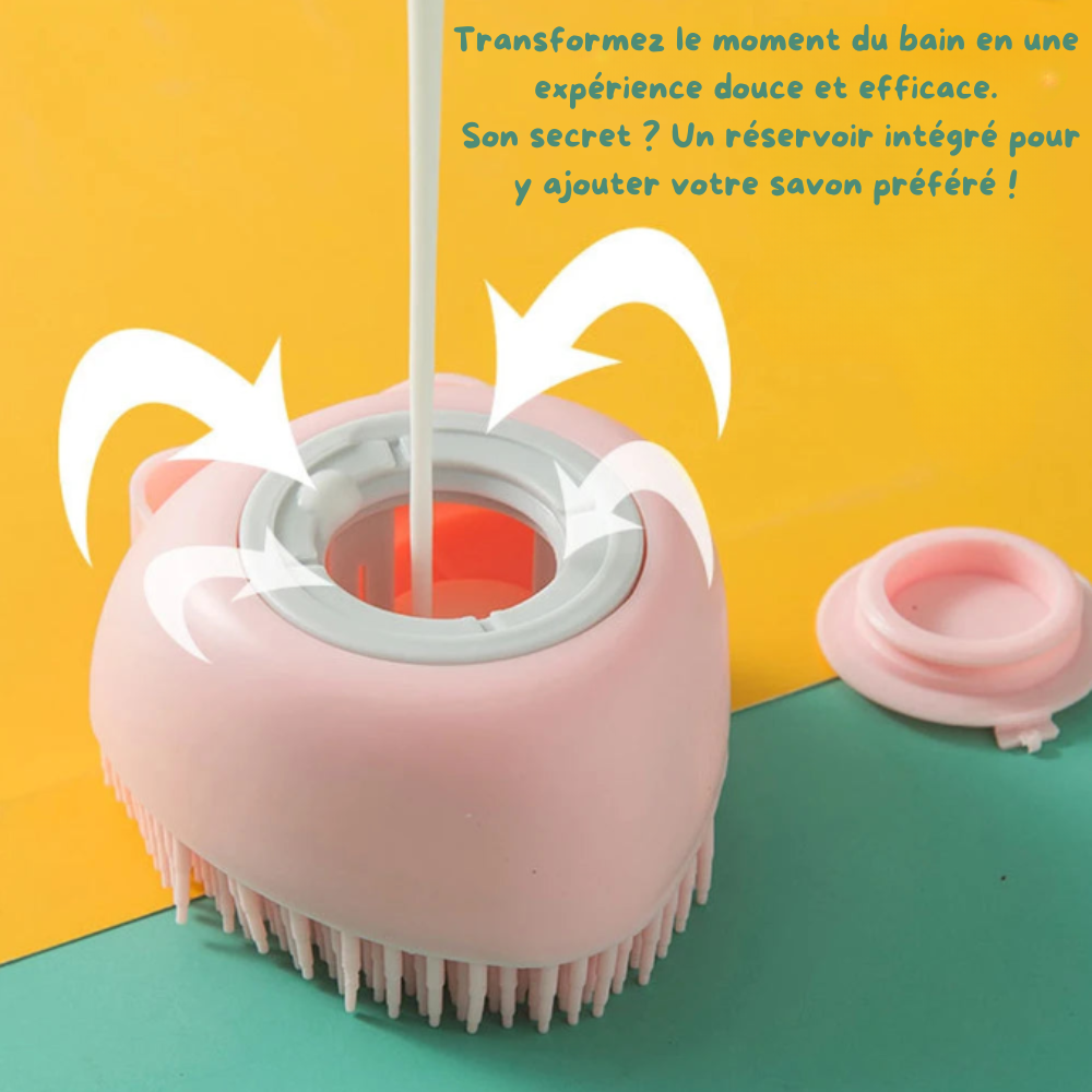 Brosse Douce en Silicone 2-en-1 pour Chiens & Chats